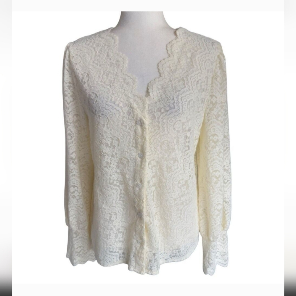 Elegant Cream Lace Women's Top
